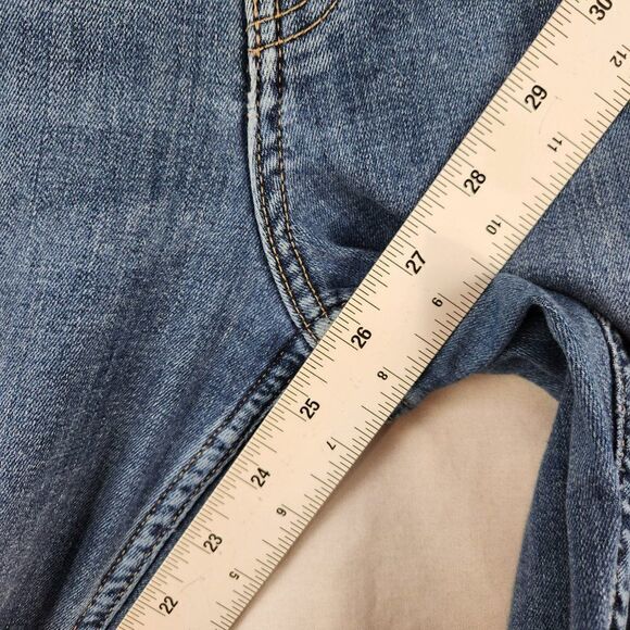 Calvin Klein Womens High Rise Skinny Sz 12/31  Denim Blue Jeans Raw Hem Button - Picture 5 of 11